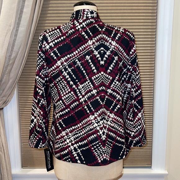 NWT Notations Open Front Faux Leather Print Jacket Blazer - Picture 3 of 8